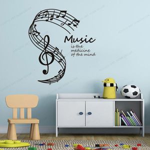 music wall decals Music Is The Of Mind Mural Musical Notes Stave Decal Home Decor Art Poster HD190