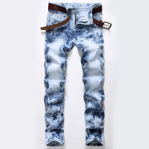 Jasne kolorowe spodnie motocyklowe Pantalones Zgrane dżinsy męskie Slim Fitar Streetwear Proste swobodne dżinsowe spodnie Vaqueros de Hombre