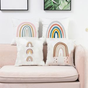 Caixa de travesseiro Rainbow Printing Cushion Cover Sofá Home Pillow Case Decoração da sala de estar Carra de Almohada 220714