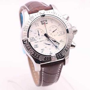 designer watches selected supplier watches man seawolf chrono white dial brown leather belt watch quartz battery watch mens dress watches