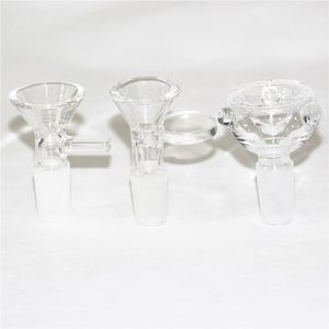 ハーブスライドガラスボウル喫煙ボウル10mm 14mm 18mm for Bongs Ash Catcher Dab Rigsシリコンネクター