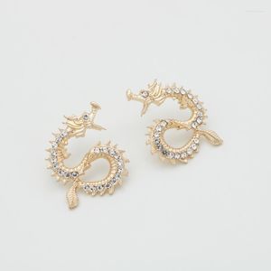 Mode-Ohrringe China großhandel-Stud Vintage China Big Dragon Gold Ohrringe für Frauen zartes Strassheizpendel Fashion Accessoires Trendy cooles Mädchen A039stud Odet22