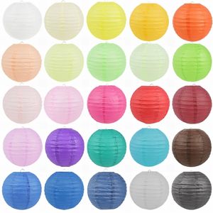 5st Round Paper Lantern 4681012Inch Multicolor Chinese Lanterns Paper Balls Decor Wedding Birthday Party Hanging Decoration 220527