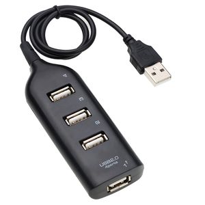 Hoge snelheid Universal Mini USB Hub 4 Poort 2.0 Hubs met kabelbus Patroon Splitterkabeladapter voor laptop -pc
