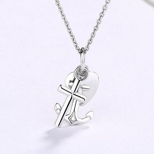 Łańcuchy Sodrov Naszyjnik dla kobiet srebrny 925 Sterling Heart Cross Cross Cross Cross Wisidant Biżuterchy