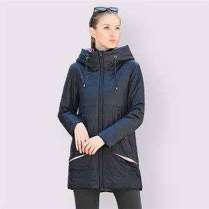 Ny kollektion Spring Autumn Womens Jacket Coat Warm Windproof Jacket Plus Size 6xl med huvkärlfickor Fashion Parka 201109