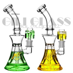 Nytt frysbart glycerinspolhoppor 8,5 tum Dab Rig Pulsar Glass Bong Water Pipe With Smoking Accessoroes 14,4 mm Oil Bowl