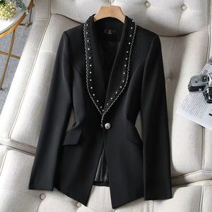 T132 Womens Suits Blazers Tide Brand Högkvalitativ Retro Fashion Designer Light and Decoration Style Series Suit Jacket Star rycka ett korn av spänne smal plus storlek