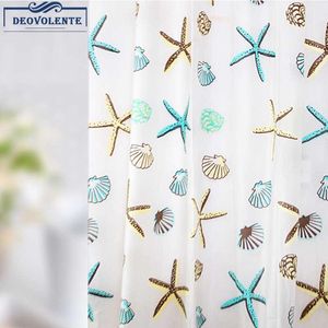 Duschgardiner Starfish Curtain Waterproof Mögel Peva med Hook Fashion Modern Printed Badrumsutbud