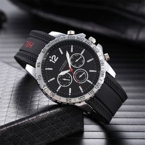 Berömda varumärkesur för män Luxury Big Dial Male Watch Silicone Band Quartz Wristwatches Sport Clock Hifig Reloj Hombre 220517