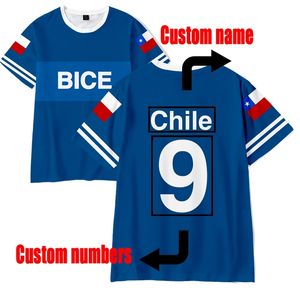 CILE TShirt Nome personalizzato Numero Chl Maglietta Nazione Bandiera Collegio cileno Stampa 3D Abbigliamento Dropship Camiseta Seleccion Chilena 220704gx