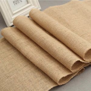 Vintage Jute Table Runner Burlap Rustic Shabby Hessian For Wedding Festival Party Event Decorations