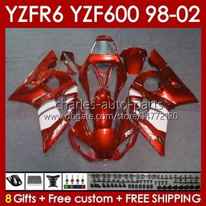 Yamaha Yzf R6 R 6 YZF600 600CC YZFR6 98 99 00 2001 2002 Vücut 145No.169 YZF 600 CC YZF-600 98-02 Cowling YZF-R6 1998 1999 2000 01 02 OEM kaplama Portakal Metal Blk Blk