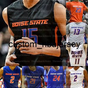 Personalizado Boise State Broncos Basquete Jerseys Derrick Alston Justinian Jessup Rj Williams Abu Kigab Hobbs Hutchison Emmanuel Akot Doutrive