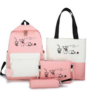 Sacos de escola Trend ombro feminino 4 pçs / set schoolbags adolescente meninas meninas mochila grande moda bonito padrão bonito