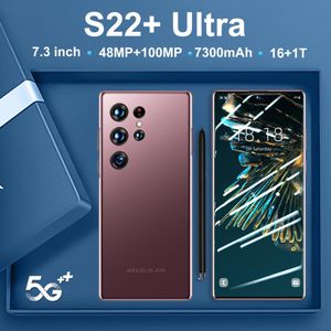 Global Version S22+ Ultra Smartphone 7.3 Inch 16GB+1TB Cellphones 7300mAh 4G 5G Network Unlocked 100MP Carema Mobile Phones