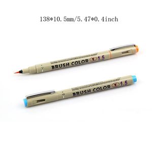 Caneta de tubo de agulha de escova de cabeça macia colorida 12 cores desenho profissional desenho de caneta cômica caneta gancho de gancho caneta xg0249 mais alta qualidade
