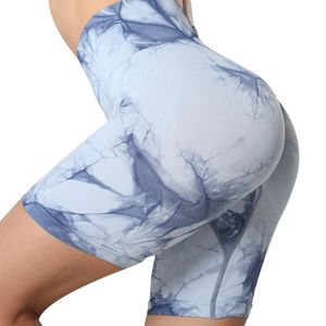 Yoga kläder tie-dye joker shorts tränar utomhus fitness byxor bekväma hög midja stretch tight leggings kläder kläder