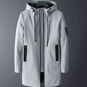 رجال Windbreaker Spring Autumn Hoodies Treble Male Mid-Long Casual Jackets Coat بالإضافة إلى حجم M-5XL ملابس My495 L220725