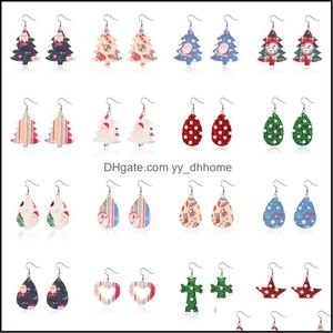 Andra örhängen Jewelry Christmas for Women Lightweight Handmade Teardrop Faux Leather Dangle Earring Xmas Gift X599FZ DHIR7