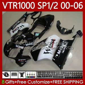 Bodys Kit för Honda VTR1000 RTV1000 RC51 Bodywork No Svart väst SP1 SP2 VTR VTR FAIRING