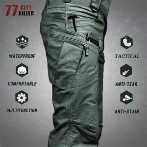 Tactical Cargo Men Outdoor Waterproof SWAT Combat Camouflage Trousers Casual Multi Pocket Pants Male Work Joggers 220705