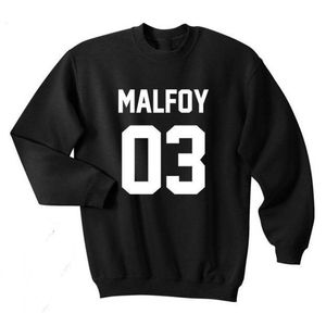 Sorto unissex Moletom do tumblr Sorto Malfoy 03 Casa da Sonserina Tumblr Magic Shirt Top Crewneck Sweatshirt LJ201103