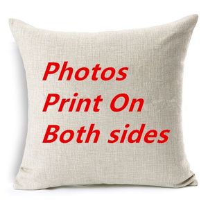 Both sides Design Pictures on cushion cover Print Pet wedding personal Kids friend pos customized gift for home pillow case 220613