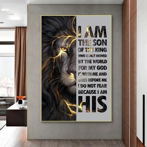 Wholesale pictures quotes resale online - Paintings Motivational Poster Office Decoration Wall Canvas Painting Inspring Quote Lion Pictures For Living Room FramelessPaintings