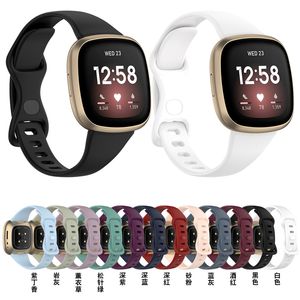 Slim Watch Strap for Fitbit Versa 4 3 Sense Smart Accessoires Replacement TPU Watch Band Sport 12 Colors In Stock