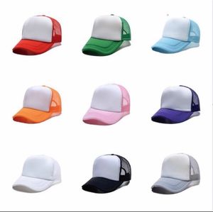 Großhandel Sublimation Trucker Hut Baseball Cap Party Supply Blank Heat Transfer Custom mit Logo-Druck Truckers Caps Mesh Hat Foam bestickt