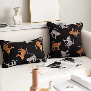 وسادة الشمال الحديثة البسيطة الفهد الفهود تغطي وسادة الأريكة الفاخرة تغطي فيلا غرفة المعيشة المنزل وسادة ناعمة