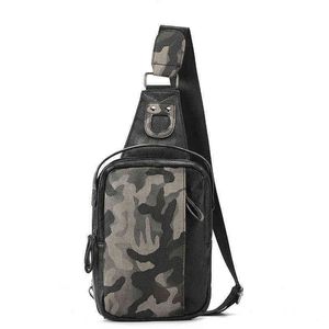 Designer män bröstväska kamouflage crossbody handväska resor axelväskor för stora läderdräkter bolso de para hombre 220610