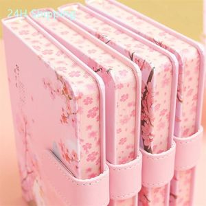 Wholesale color notebook resale online - Notepads Japanese Cherry Blossom Hand Account Book Fresh Girl Thickened Grid Diary Notebook Cute Color Page Stationery Kawaii Plan289s