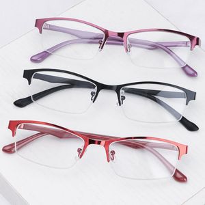 ingrosso Telaio Di Occhiali Da Vista-Occhiali da sole in metallo mezzo telaio miopia occhiali donne occhiali da prescrizione ottici riducono occhiali occhiali da occhio corto a