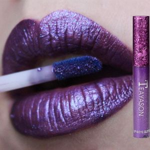 Lip Gloss Metal Glitter Liquid Eyeshadow 12 Cores impermeabilizadas de longa duração Matte Eye Shadow Tint MakeuPliplip