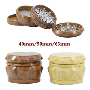 Wooden Herb Grinder Smoking Accessories 4 Layers Tobacco Dry Grinders 40mm 50mm 63mm Diameters Wood Metrial