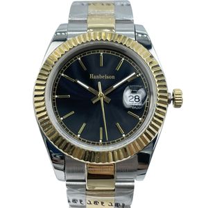 Mens Watch 41mm 2813 Automatisk rörelse Sapphire Lysous Black Dial Mekanisk Designer Mäns Sport Två Tone Montre de Luxe Armbandsur