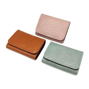 Plånböcker solid färg trifold liten plånbok kredit -ID -korthållare arrangör vegan läder kvinnlig söt myntficka handväska hög kvalitetsväggar