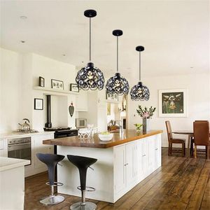 Lâmpadas pendentes L99 Simple Creative Crystal Lamp Bar Coffee House Bedroom Luzes penduradas American Iron LED ChandeliersPenda