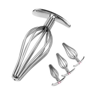 Stainless Steel Hollow Anal Beads Metal Butt Plug Prostate Massager Anus Vagina Masturbation Adult Anal Sex Toys For Women