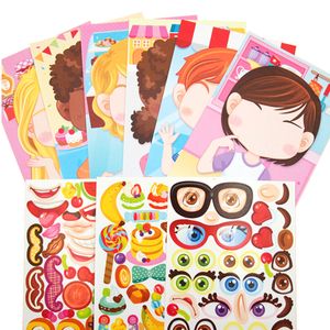 Crianças DIY Faça livros de adesivos de rosto para crianças Jogos de quebra