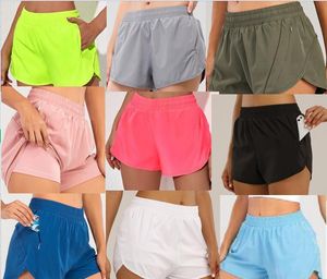 Yoga Kıyafetleri 10 Renk Lu Yoga Kısa Pantolon Kıyafeti Gizli Fermuarlı Cebi Bayan Spor Şort Gevşek Nefes Alabilir Gündelik Spor Giyim Egzersiz Fitness Giyim S1204
