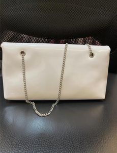 Cappotto in PU bianco e rosa stile 2022 di catena di vernice Borsa da donna Borsa da donna Custodia per trucco cosmetico Borsa regalo VIP