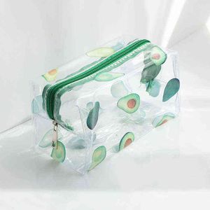 Learning Toys Transparent Pencil Case Avocado Cute Stationery Trousse Large Capacity Pen Case Make Up Bag School Supplies Estuche Pencil Pouch T220829