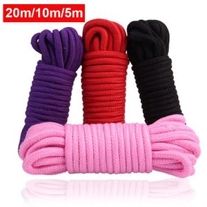 Slave BDSM Bondage Soft Rope 5m/ 10m/ 20m bomull Kvinnlig vuxen Sexig produktspel Bindande cosplayleksaker