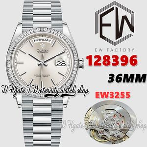 EWF V3 ew128396 ew3255 Automatic Mens Watch 36 Diamonds Bezel Silver Dial Stick Markers 904L Jubileesteel Bracelet With Same Serial Warranty Card eternity Watches