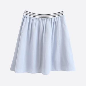 Wholesale waist band skirt resale online - Skirts Summer Fashion Women Striped Skirt Natural Waist Elastic Band Lady A Line Mini N110