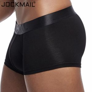 2pcs Jockmail Sexy Men Underwear Boxer Solid Boxershorts Modal Soft Underpants Shorts Trunks Cuecas Gay Male Panties 220328