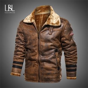 Brand Leather Jacket Men Winter Warm Thick Plus Size M-4XL Punk Faux PU Leather Jackets Motorcycle Retro Jacket Outerwear Coats 201126